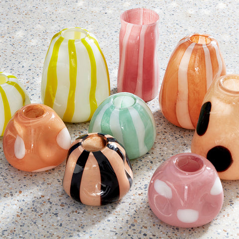 Coloured glass vases