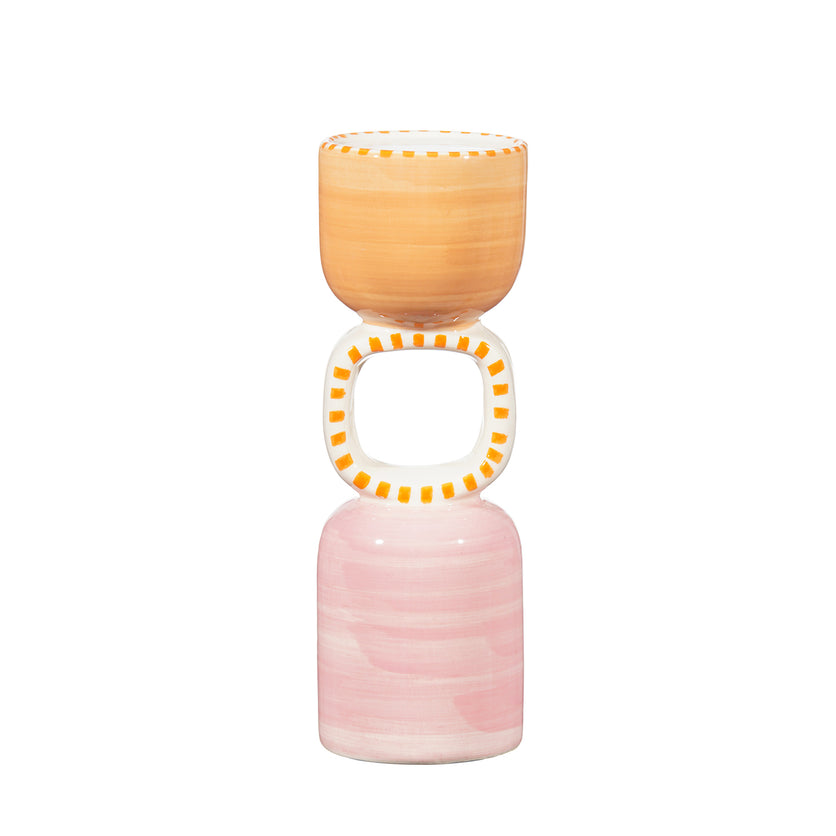 Cabana Tall Candle Holder Orange