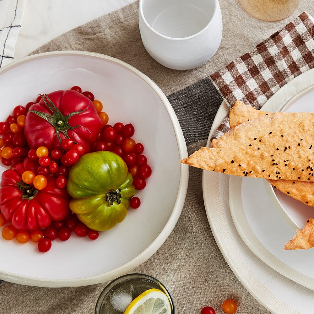 Organic Linen Bowl CERAMIC VASE Ben David by KAS