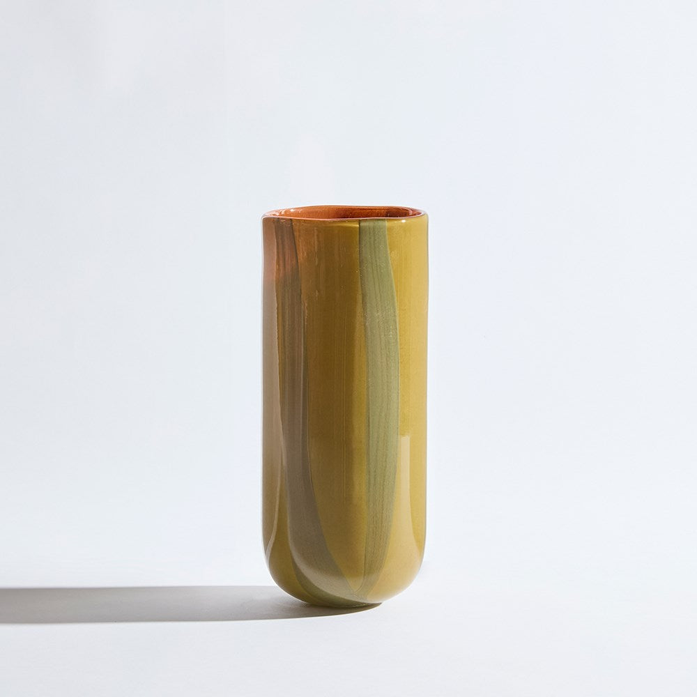 Candy Cylinder Khaki Vase
