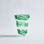 clear glass loop vase green