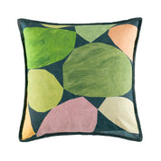 Drake Cushion in Multi, front view with flat piping and digital print pattern