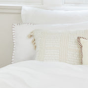 Blanket Stitch White Quilt Cover Set