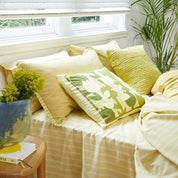 Blanket Stitch Lime Quilt Cover Set