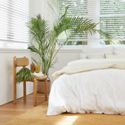 Blanket Stitch White Quilt Cover Set