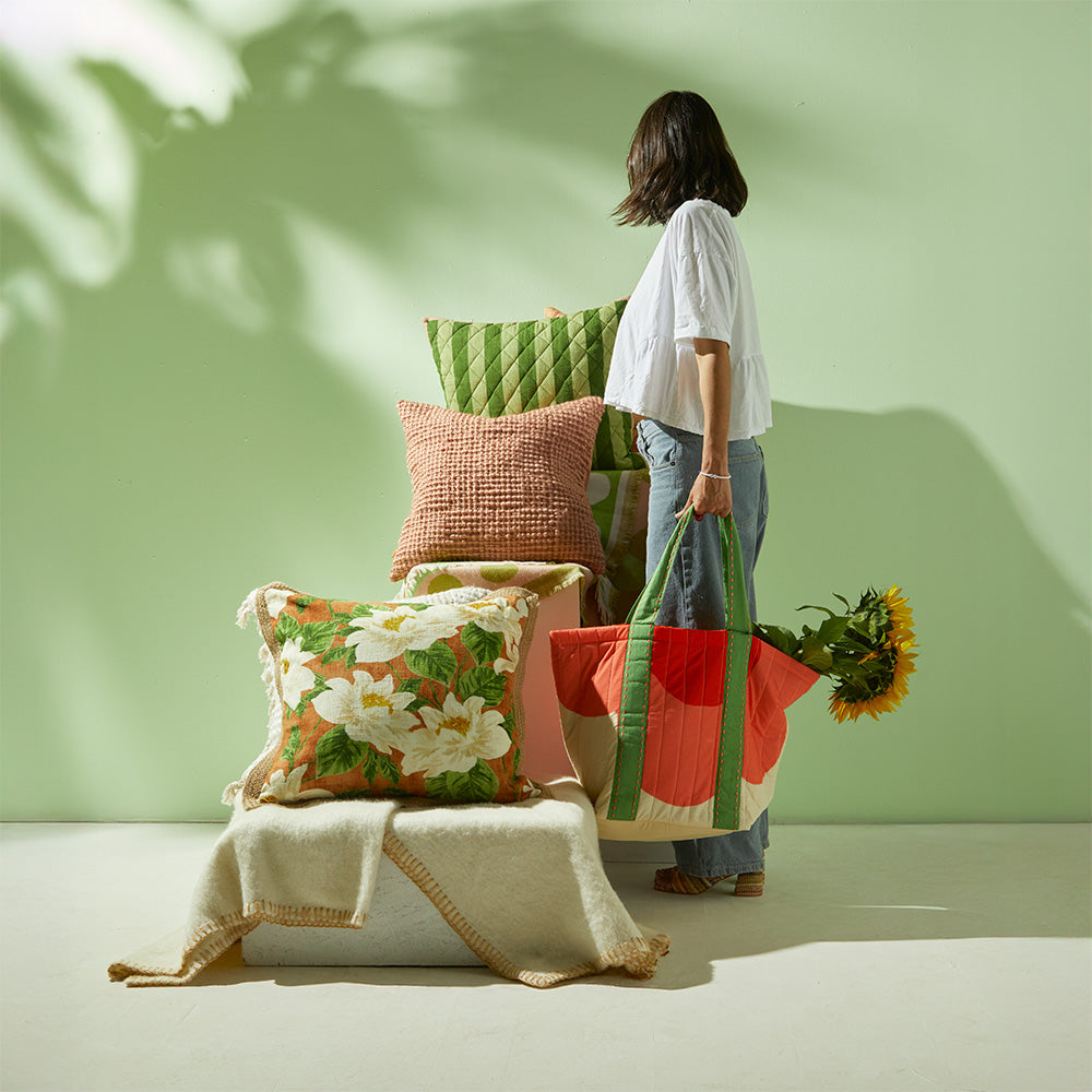 Happy Daisy Natural Tote Bag