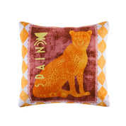 Vibrant Spain cushion, front view, showcasing multi-coloured design