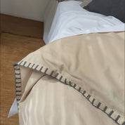 Blanket Stitch Oatmeal Quilt Cover Set