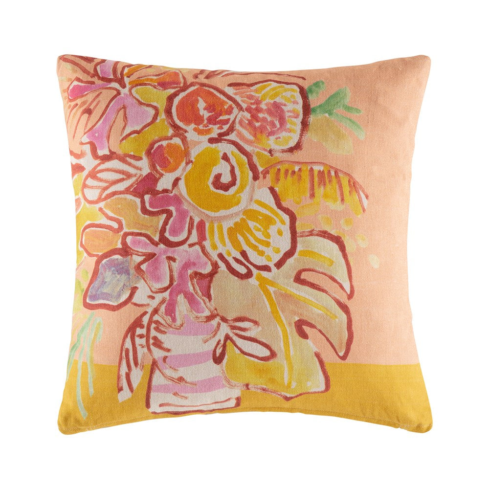 Albi Cushion Cushion KAS AUSTRALIA Yellow Square 50x50cm