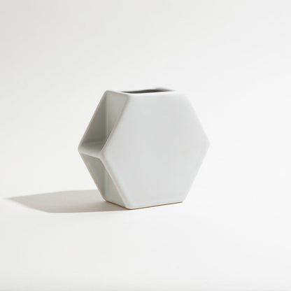 Hex Small Vase Decorator BEN DAVID BY KAS White Small 15x6x13cm