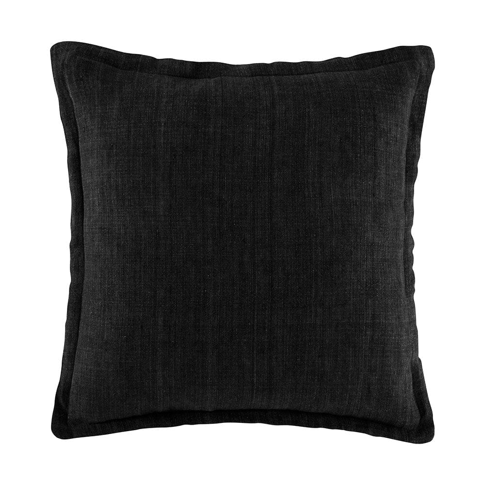 Linen Cushion CUSHION KAS AUSTRALIA Black Square 50x50cm
